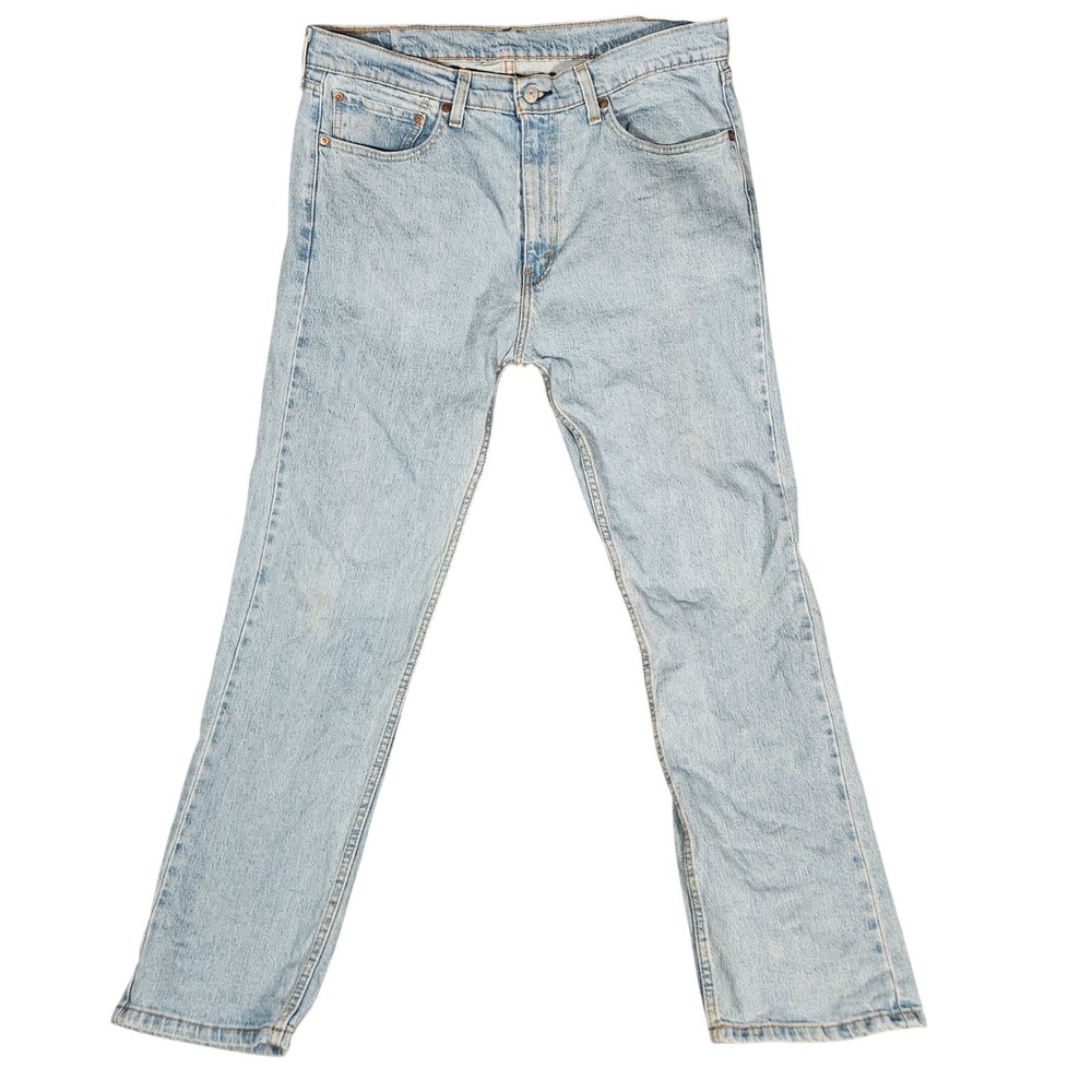 Levis 505 Jeans Men's 36X32 Blue Regular Fit Straight Light Wash 00505-1992